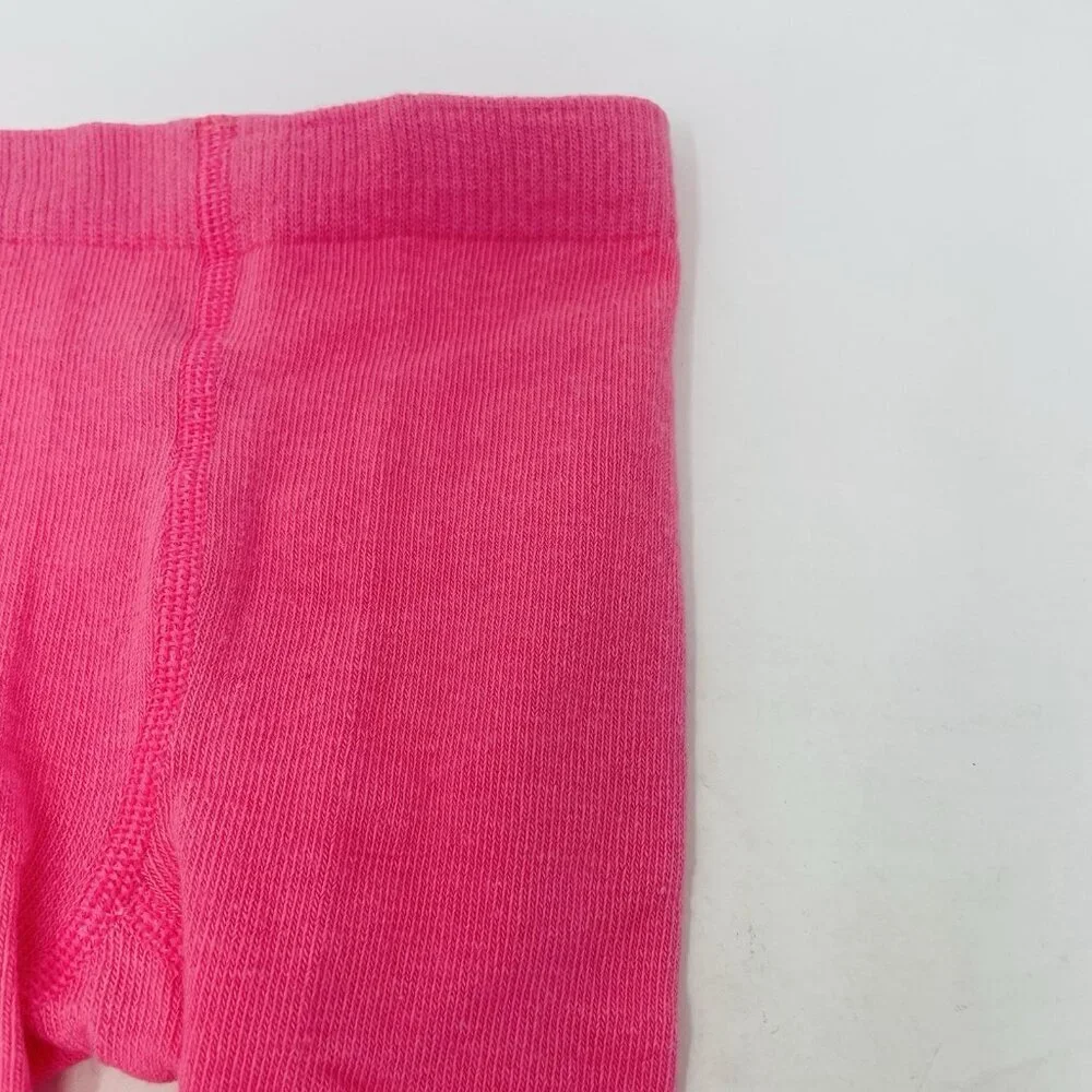 Carters Baby Girls Size 12 Months Cotton Blend Flat Knit Pull On Tights Pink 442